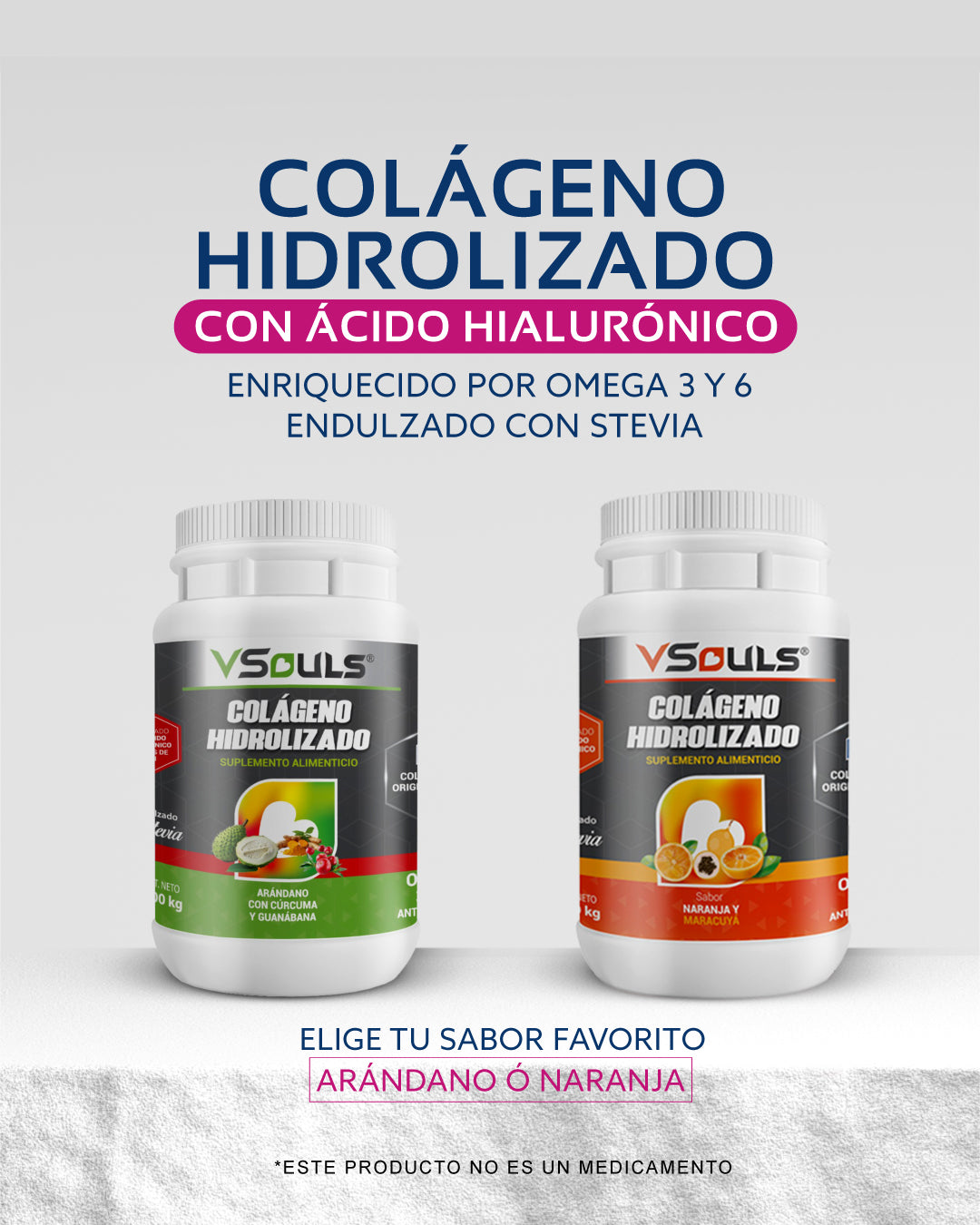 Colágeno Hidrolizado VSouls Naranja Con Maracuyá