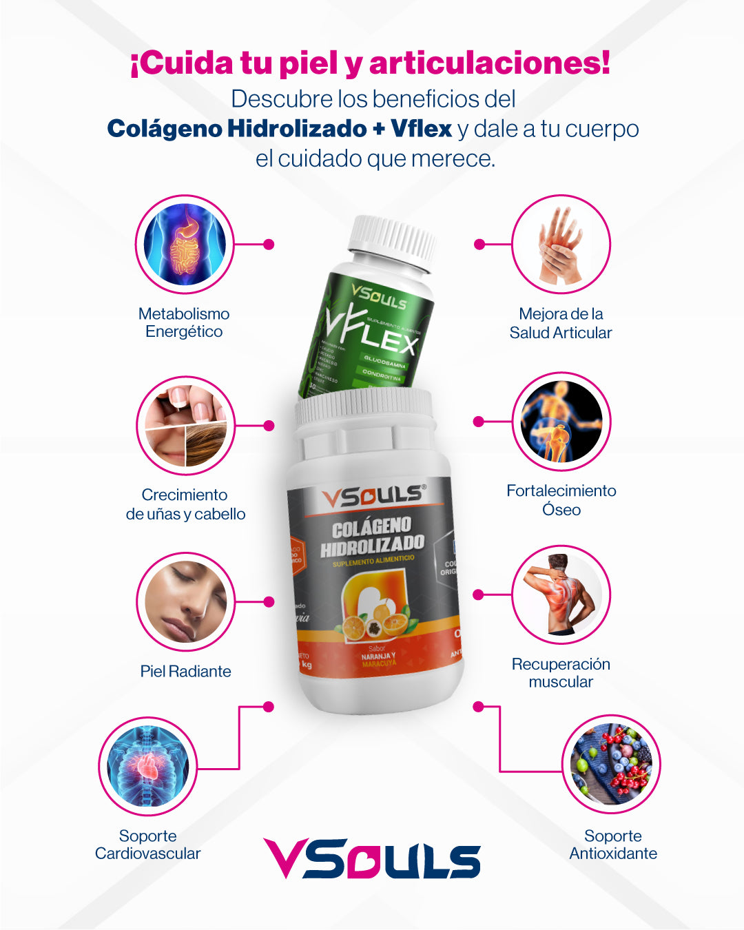 Colágeno Hidrolizado VSouls Naranja Con Maracuyá